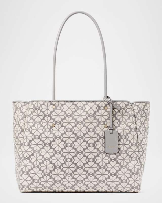 large spade flower jacquard tote bag